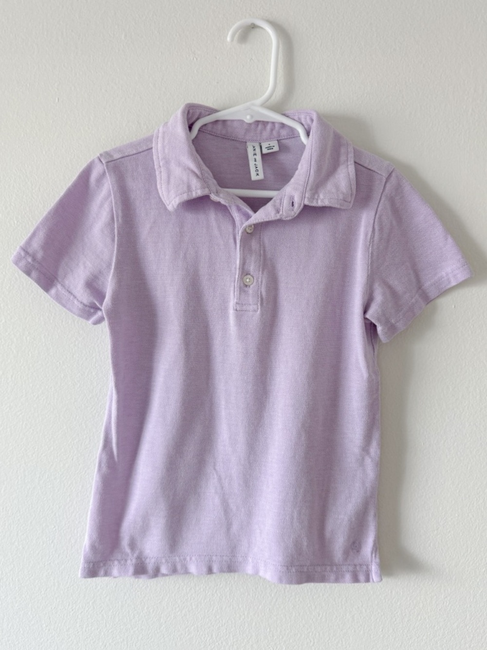 Janie and Jack Boy The Slub Polo Shirt Pale Lavender Size 6 PreLoved